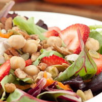 Maple Balsamic Dijon Salad with Strawberries & Pecans