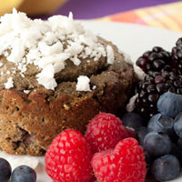 Grain-free Vanilla Berry Protein Cake