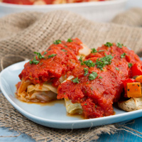 Roasted Veggie & Turkey Cabbage Rolls