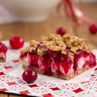 No bake Vegan Cranberry Cheesecake Squares