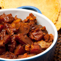 Cranberry Barbecue Beef Oven Stew + Socca