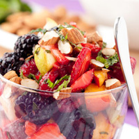 Happy Tummy Fruit Salad with Ginger Mint Glaze