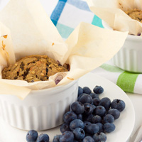 Oil-free Lemon Blueberry Buckwheat Bakes
