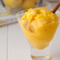 2 minute Mango Citrus Sorbet