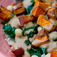 Eating Bird Food: Kale, Chickpea and Sweet Potato Bowls