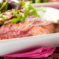 Raspberry Ginger Baked Salmon