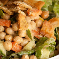 Sesame Socca Crackers + Creamy Tahini Salad