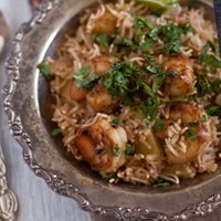 Shrimp Pulav (Shrimp Pilaf) with Sunshine and Smile