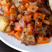 Chickpea and Sweet Potato Burritos + Sweet Potato Hash