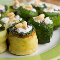 Zucchini Rolls with Herbed Goat Cheese + 30 Day Yoga Challenge