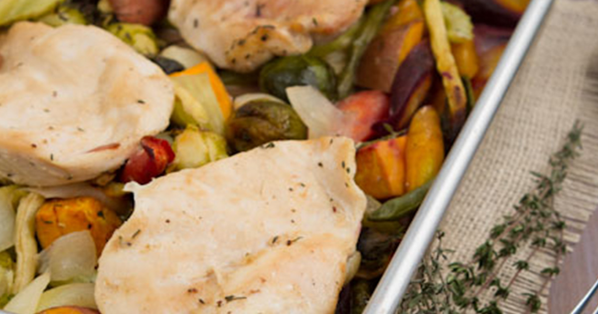 Maple Dijon Roasted Vegetables and Chicken - Healthful Pursuit
