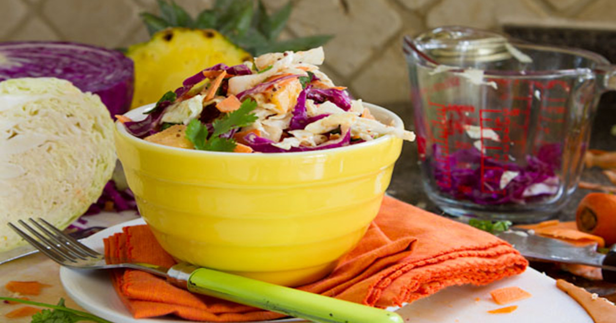 Pineapple Curry Coleslaw - Healthful Pursuit