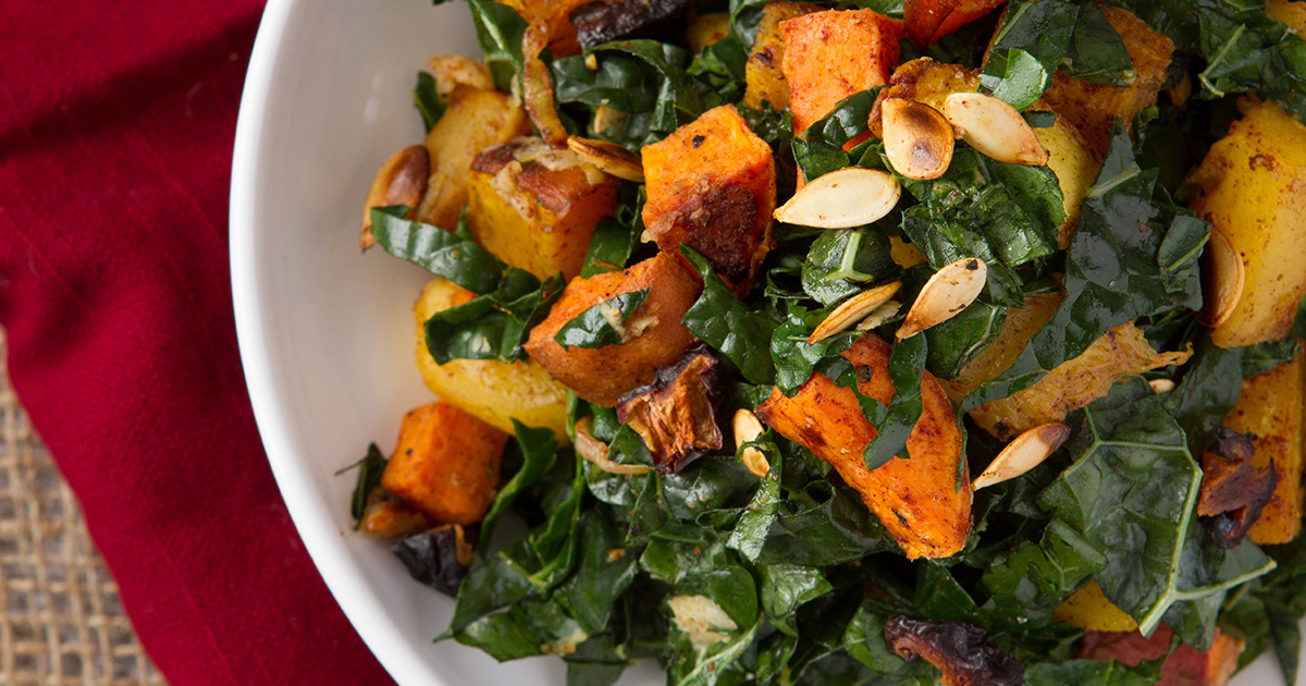 Rockin’ Roots Warmed Kale Salad - Healthful Pursuit