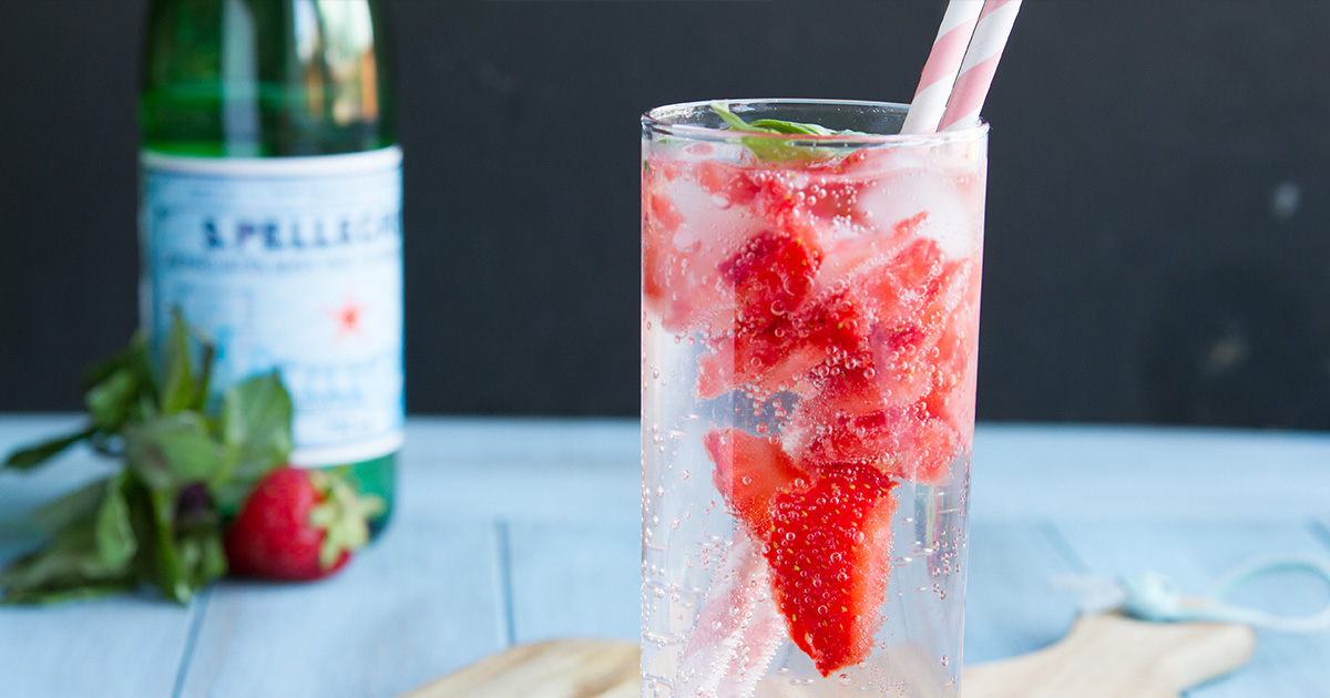 Strawberry Basil Italian Lemonade - Healthful Pursuit