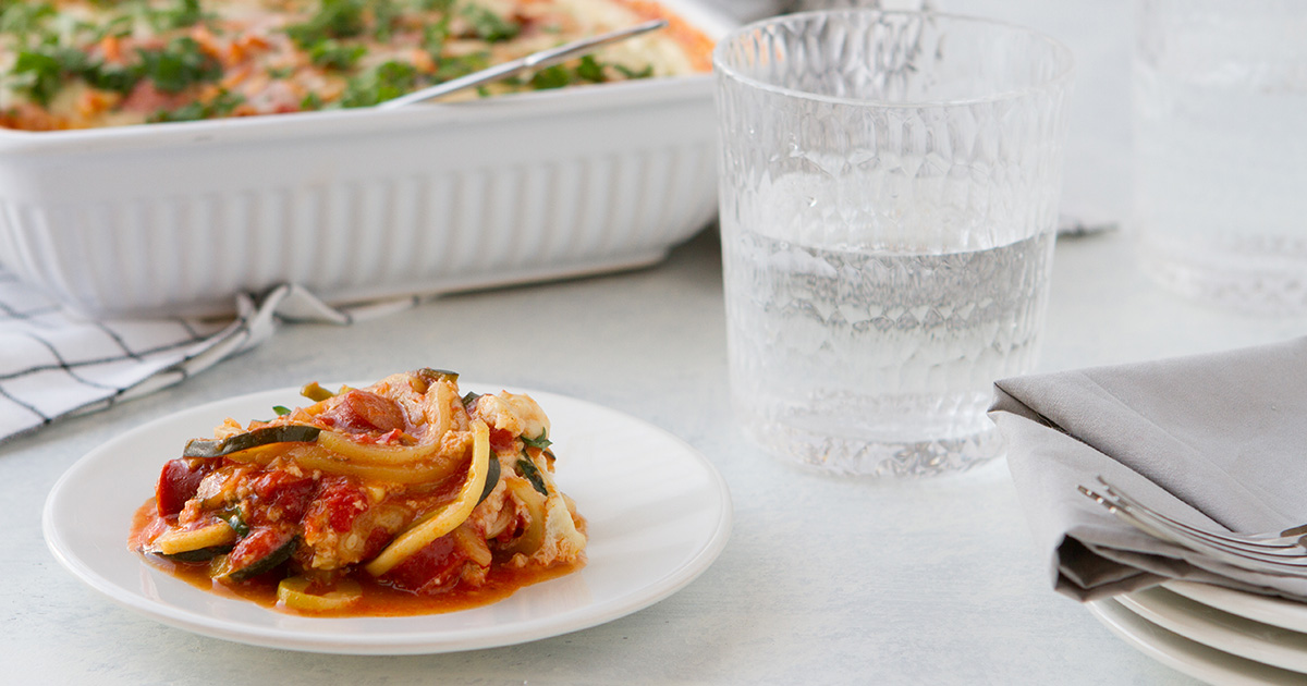 Sausage “Pasta” Bake with Dairy-free Melty Cheese - Healthful Pursuit