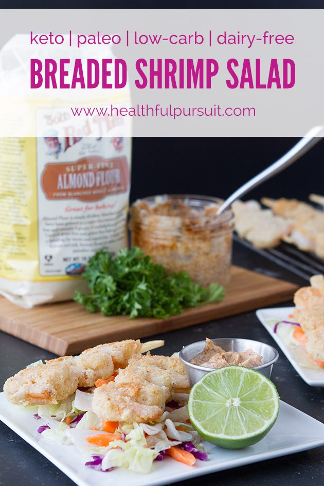 Breaded Shrimp Salad with Chipotle Mayo #keto #lowcarb #highfat