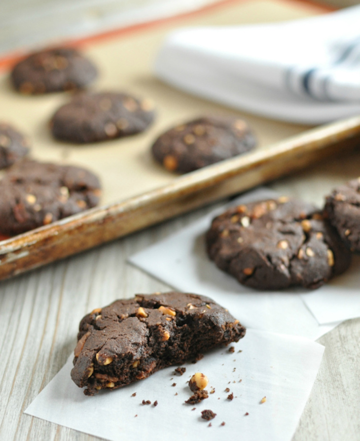 Chewy Chocolate Peanut Butter Bacon Cookies