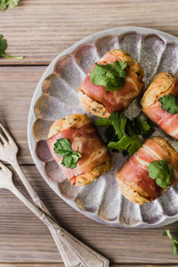 Bacon-Wrapped Turkey Mini Meatloaves
