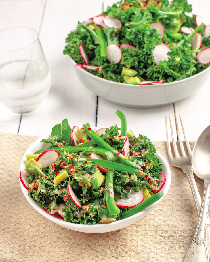 Kale Salad with Spicy Lime-Tahini Dressing