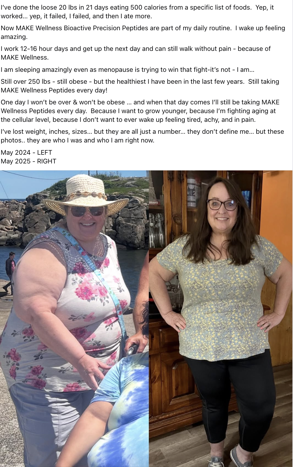 Before and after results