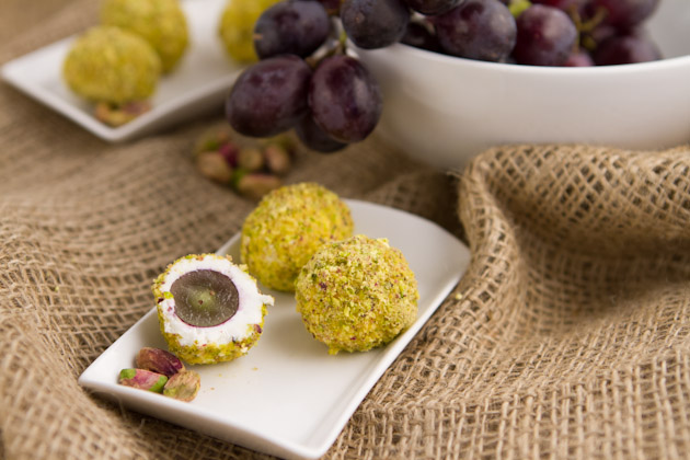 Goat Cheese Covered Grapes