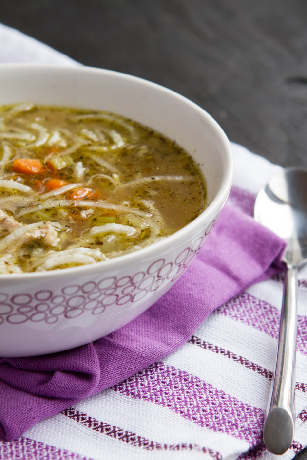 Low-Carb Chicken “Noodle” Soup #paleo #keto #grainfree