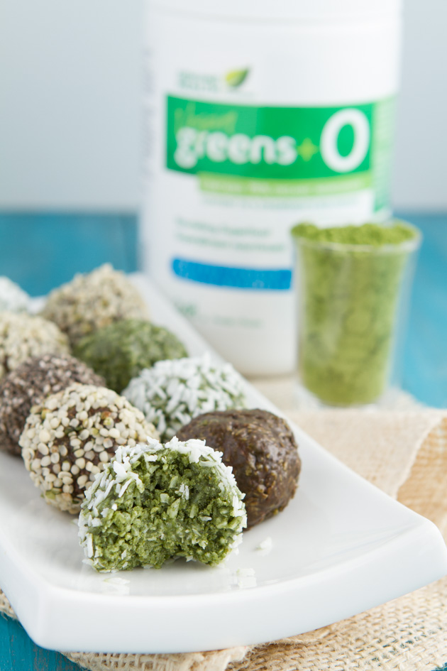 No Sugar! Daily Greens Fat Bomb Truffles (dairy-free) made with greens powder!