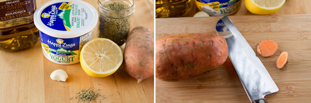 Rosemary Sweet Potato Wedges with Skinny Garlic Aioli